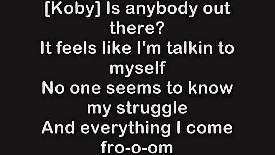 I need to be myself. I need to be myself