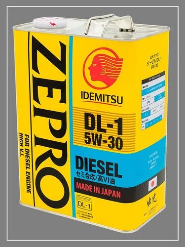 Моторное масло 5w 30 zepro. Zepro Diesel 5w-30 DL-1. Idemitsu Zepro Diesel DL-1 5w30. Idemitsu Zepro Diesel DL-1 5w-30 4 л. DL-1 5w30 Diesel.