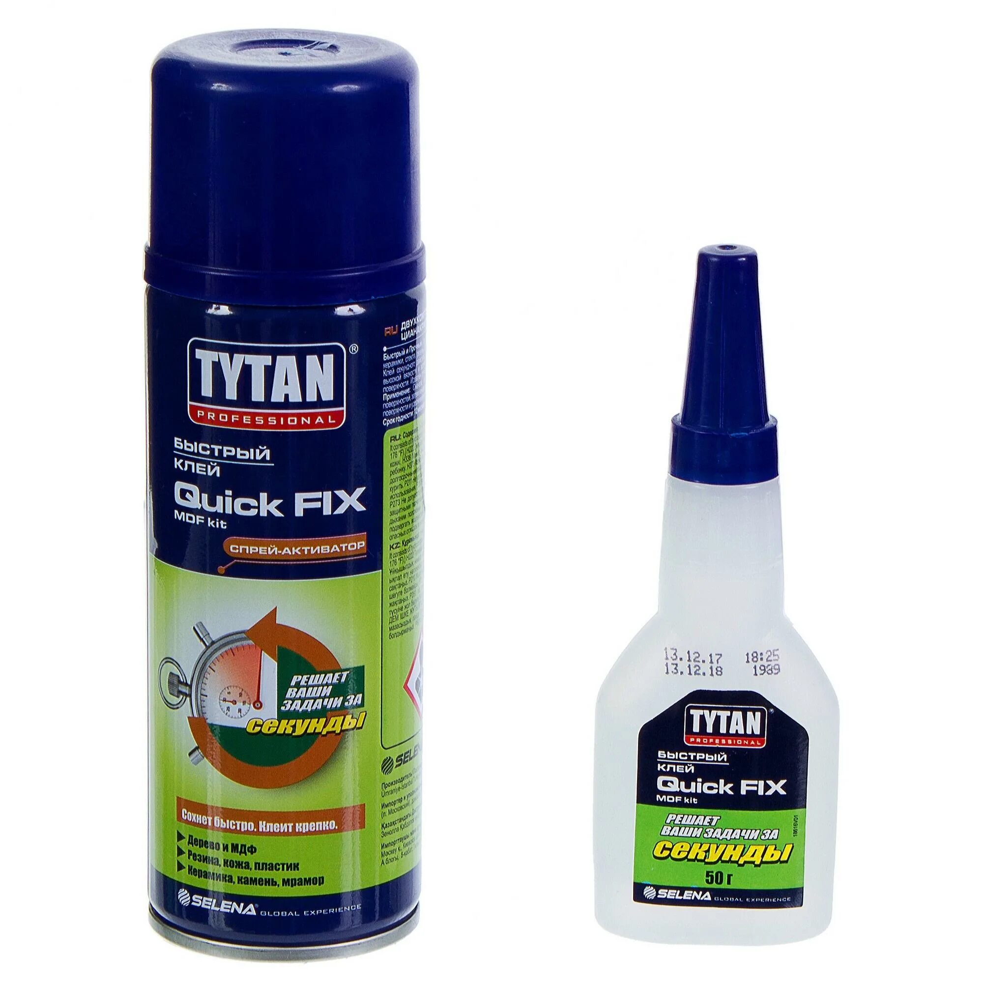 Клей цианакрилатный двухкомпонентный для МДФ Tytan quick Fix 400 мл+100 мл