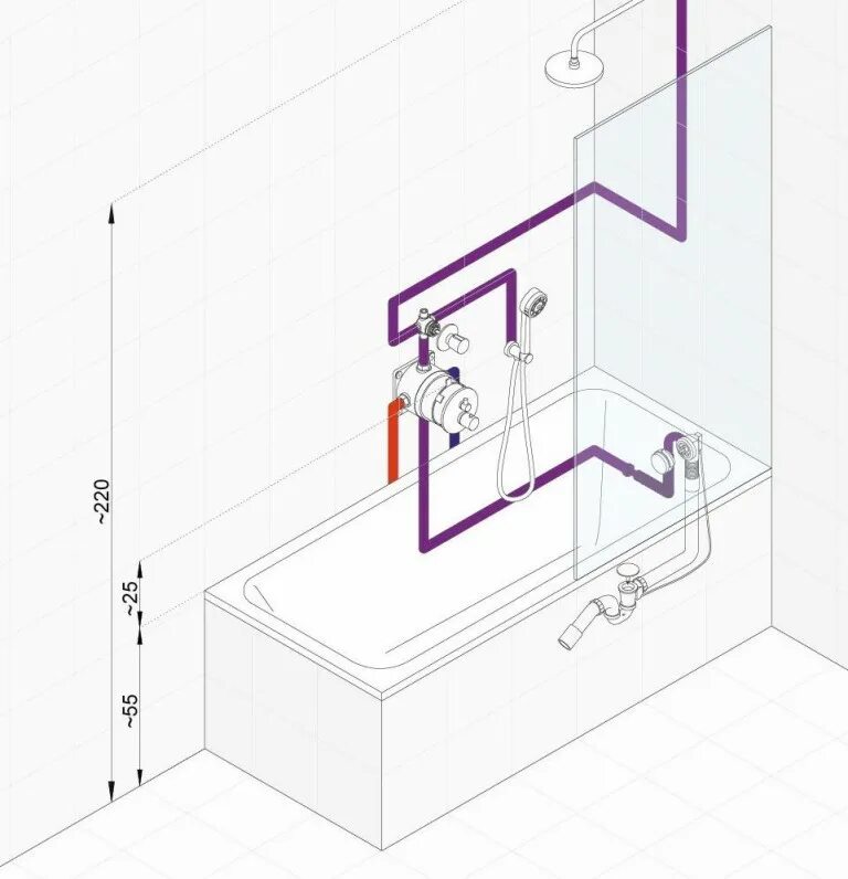 Высота крана от ванны. Встраиваемый смеситель для ванны скрытого монтажа схема монтажа. Схема подключения встраиваемого смесителя для ванны. Смеситель скрытого монтажа для раковины схема установки. Установка скрытого душевого смесителя схема монтажа.