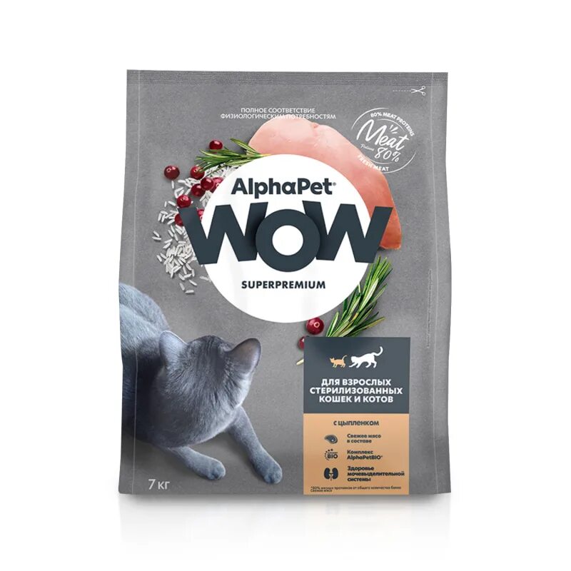 Купить корм для кошки wow. Alpha Pet корм. Альфа пет корм для кошек. Wow корм для кошек. Корм для кошек стерилизованных сухой в больших упаковках.