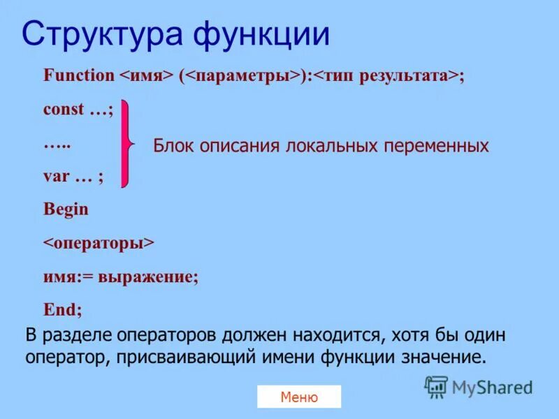 Структура процедуры и функции. Подпрограммы в паскале. процедуры в паскале. подпрограммы процедуры и функции.