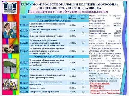 Профессиональный колледж профессии