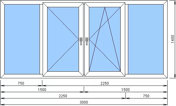 3000 1400. Четырехстворчатое пластиковое окно. Чертеж пластикового окна. Чертеж четырехстворчатого окна. Окно пластиковое 3-х створчатое.