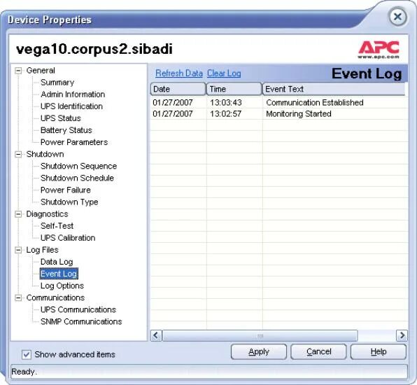 Журналы событий серверов и рабочих станций. Web страница управления ИБП APC. Ups device. Self-Test failed APC. Device properties