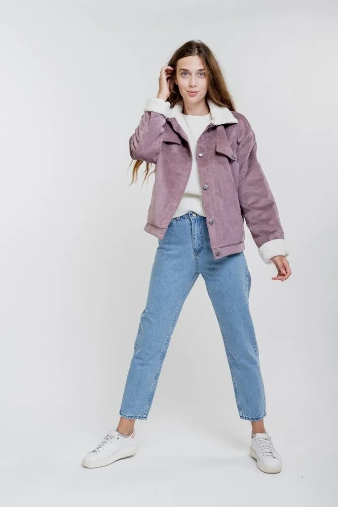 New Womens Casual Corduroy Pink Long Sleeve Short Coat Jacket Outwear Jackets - 