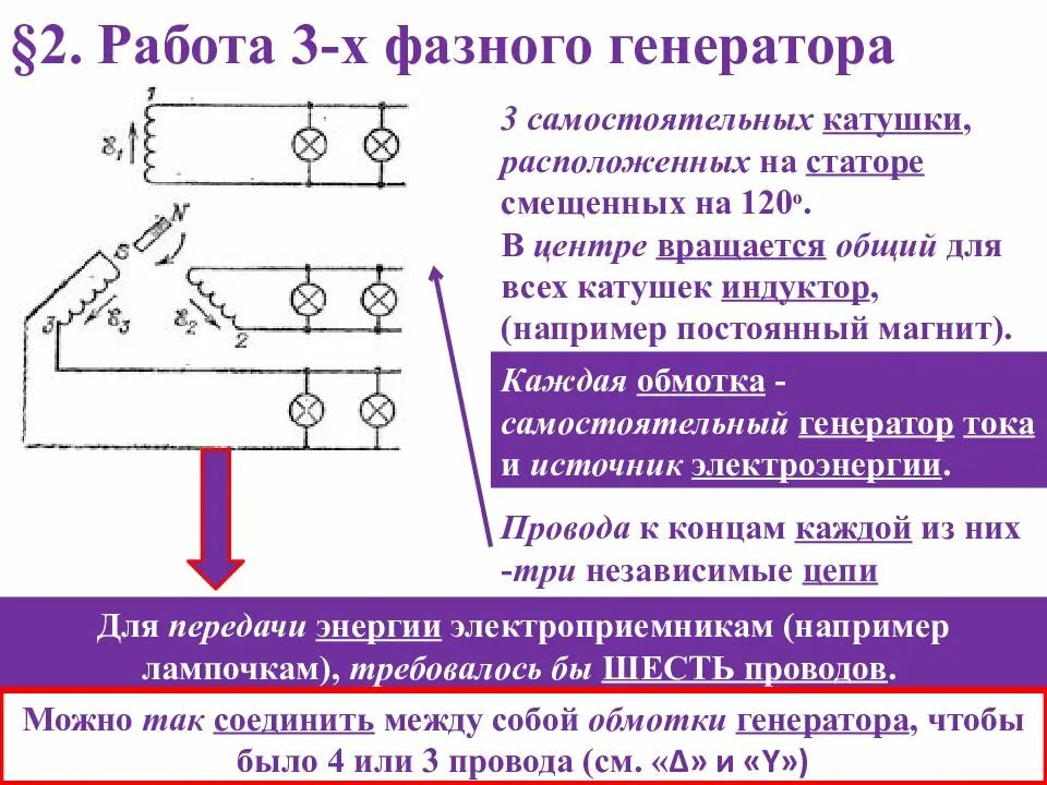 При каком условии обмотки статора соединяются треугольником. Схема включения трехфазного асинхронного электродвигателя в сеть 220в. Токи 3 фазного двигателя. Схема 3х фазного генератора переменного тока. Цепи трёхфазногого переменного тока.