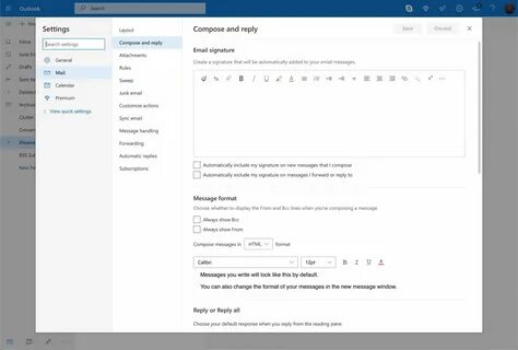 Шрифт outlook