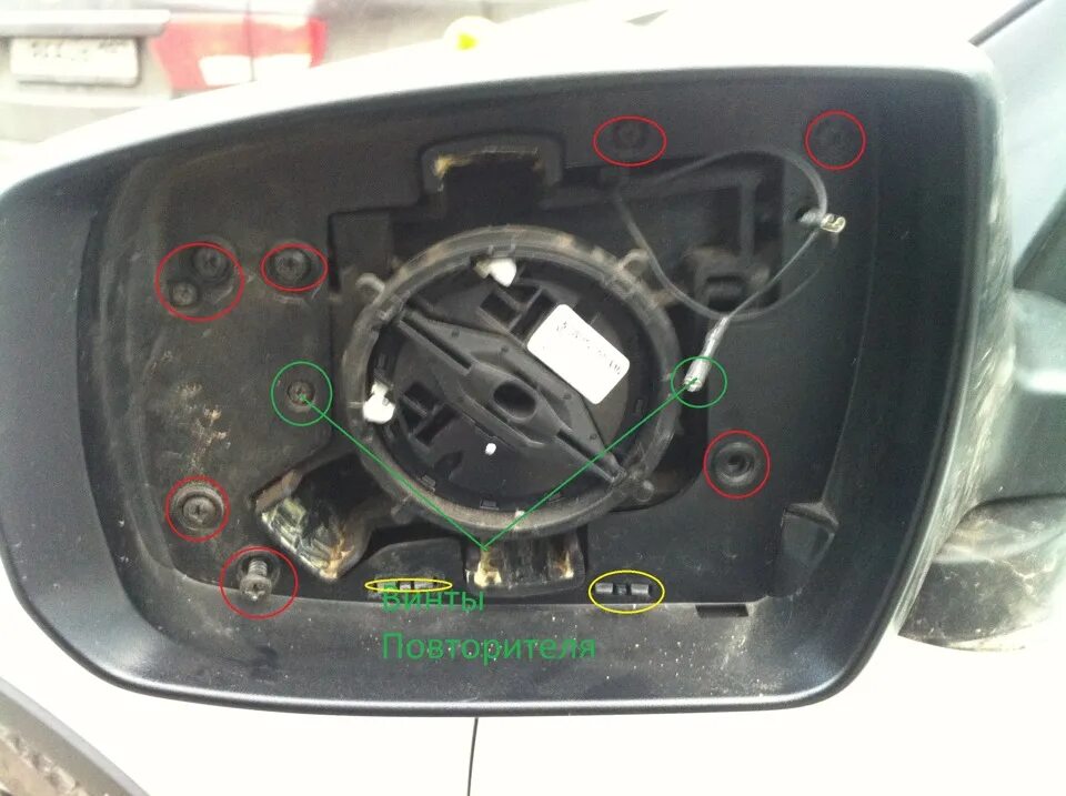 Разбор бокового зеркала KIA Sorento XM-FL - KIA Sorento (2G), 2,2 л, 2014 года с