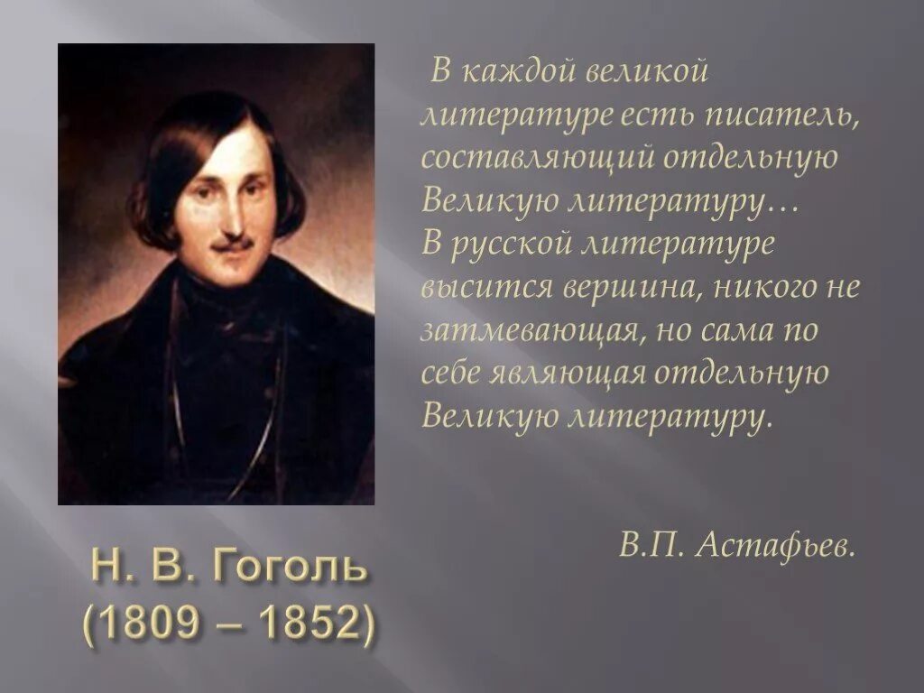 Гоголь 1852. Н. В. Гоголя (1809-1852). Очерк.