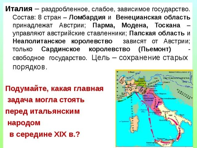 Объединение Италии 1859-1870. Объединение Германии и Италии в 19 веке таблица. Карта объединения Италии 1870. Методы объединения Италии.