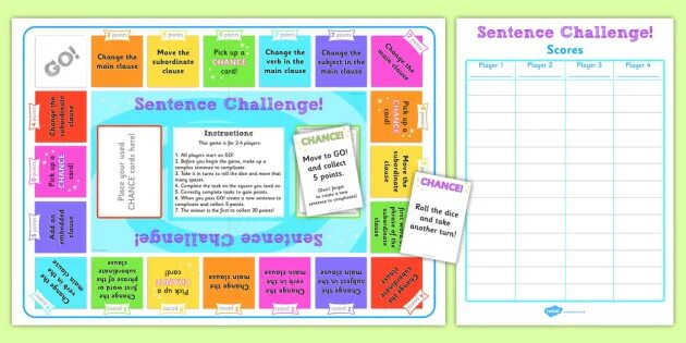 Sentence mixing. Sentence игра. Make a sentence Board game. Challenging sentences. Sentence мини игры.