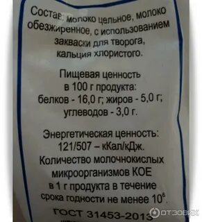 Состав творога