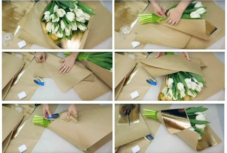 How to wrap a flower bouquet with craft paper Diy bouquet wrap, Flower bouquet d