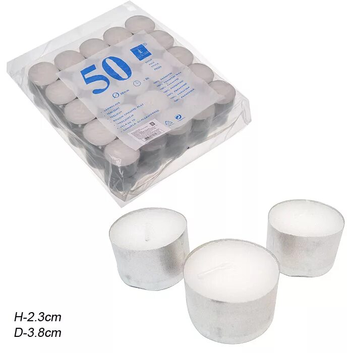 свеча в гильзе 100 шт. 401-559 свеча в гильзе белая 50шт.