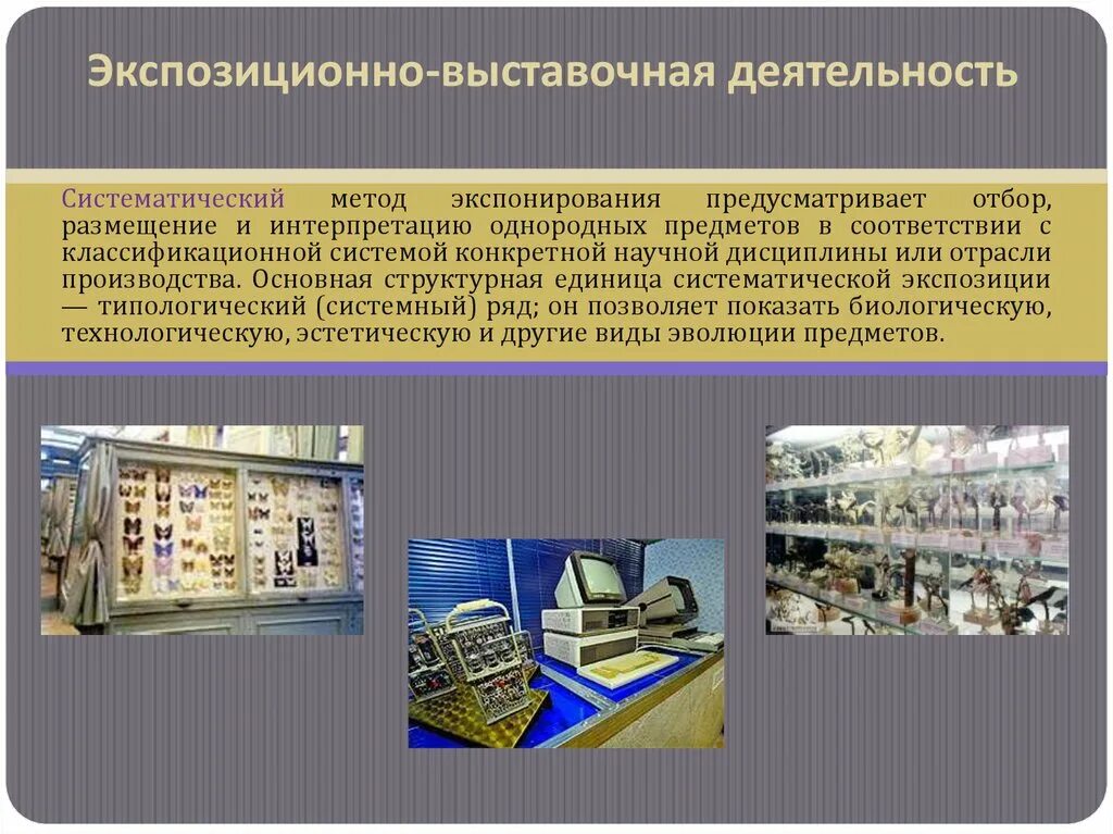 Метод экспозиции. Систематический метод экспонирования. методы музейного экспонирования. экспозиционно-выставочная деятельность. методы экспонирования в музее.