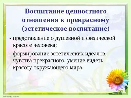 Эстетическое отношение детей к окружающему