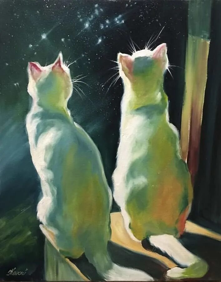 Что значит грация кошки. Жанна когай художник картины. кот грация. три грации коты. коты художницы виктории.