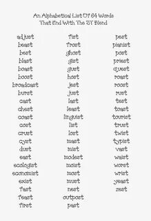 Words ending with
