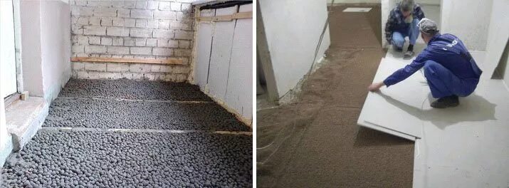 Пеноплекс на керамзит. Сухая стяжка на балконе. Керамзит на пол балкона. Утепление пола на балконе керамзитом. Гидроизоляция пола засыпной изоляции.