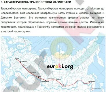 Характеристика транспортной магистрали
