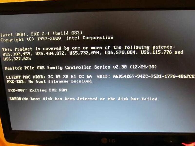 Ошибка загрузки на диск. Boot failure при загрузке компьютера. Boot Disk. Ошибка Boot device not found. Boot failed при загрузке.