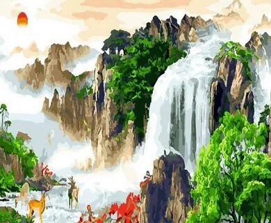 Картины по номерам водопады