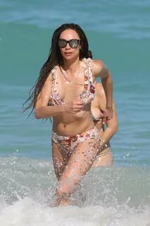 Lilly Becker in Floral Bikini on the beach in Miami. 