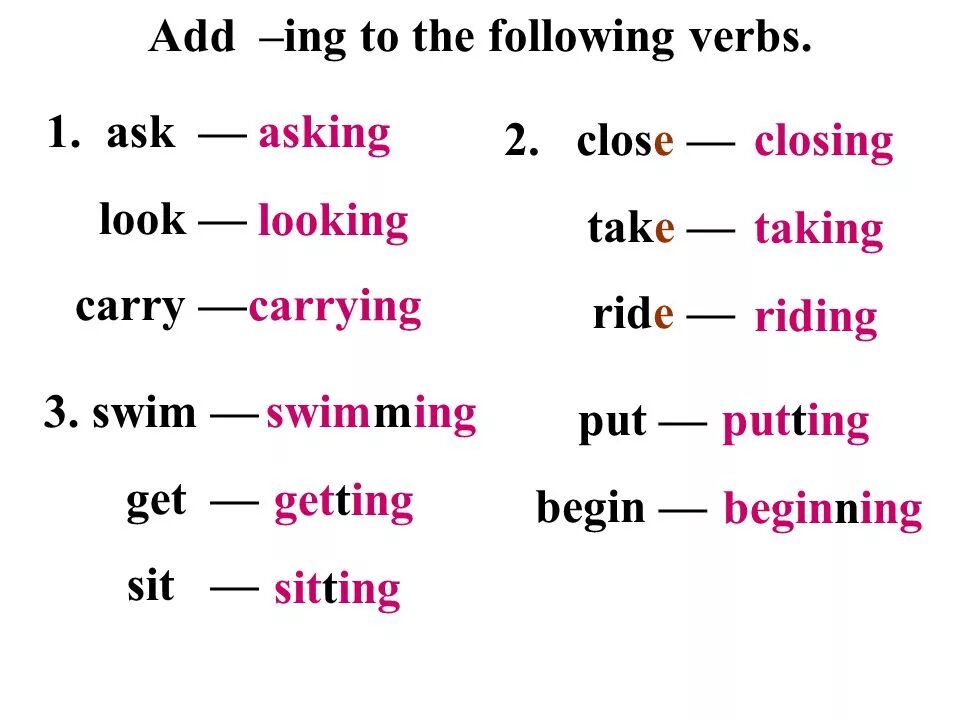 Write the ing form. Глаголы с ing. Окончание ing в present Continuous. Write в форме present Continuous. Present Continuous окончания глаголов.