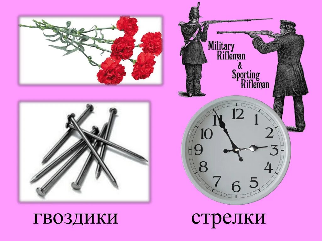 Гвоздики гвоздики ударение. Гвоздики и гвоздики это омонимы. Замок-замок гвоздики-гвоздики. Стрелки стрелки ударение. Гвоздика ударение