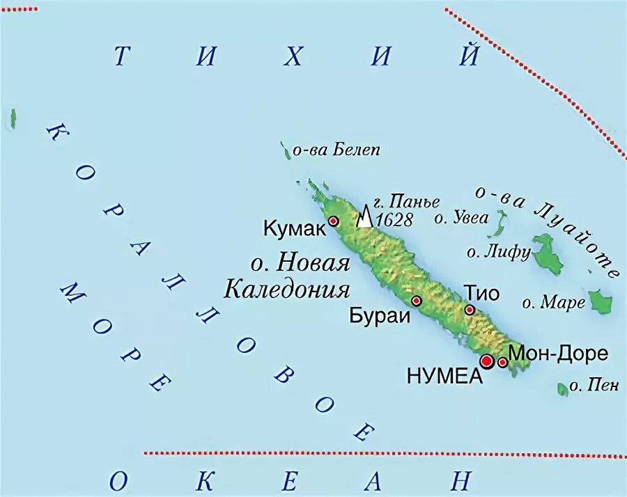 Новая Каледония на карте Тихого океана. Остров новая Каледония на карте. Острова Нумеа в новой Каледонии.