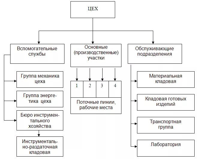 Схема производственной структуры цеха. Производственная структура цеха схема предприятия. Схема организации производственных цехов. Структурная схема сборочного цеха. Структура подразделения схема