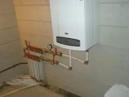 Установка котла отопления трубой