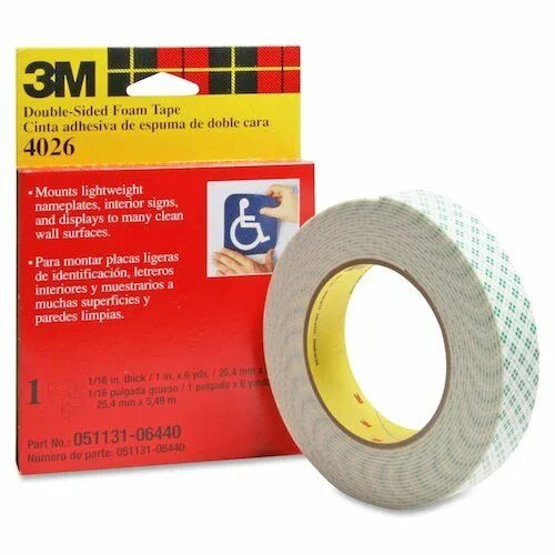 Double sided. Tape mounting foam 3/4&quot; x 1296&quot;. permanent sided tape. double foam. double face foam 12mmx5m.