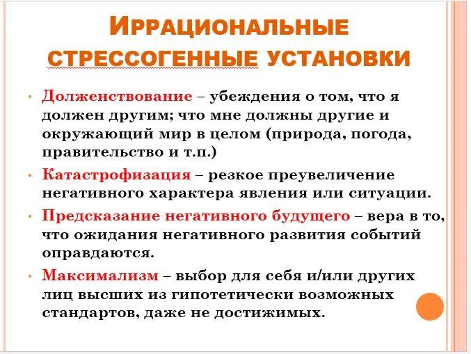 Иррациональные убеждения у человека в кризисном состоянии. Иррациональные установки. Иррациональные стрессовые установки. Иррациональные установки в психологии. Методы иррациональных установок.