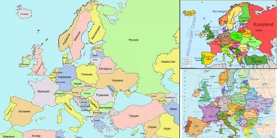 зарубежная европа карта на русском языке