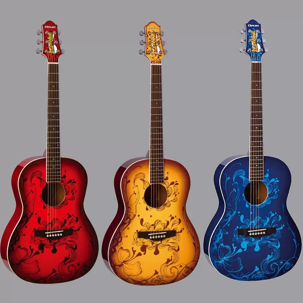 Акустическая гитара Clevan. Акустическая гитара Clevan Батвик. Гитара цветная. Разноцветная гитара.