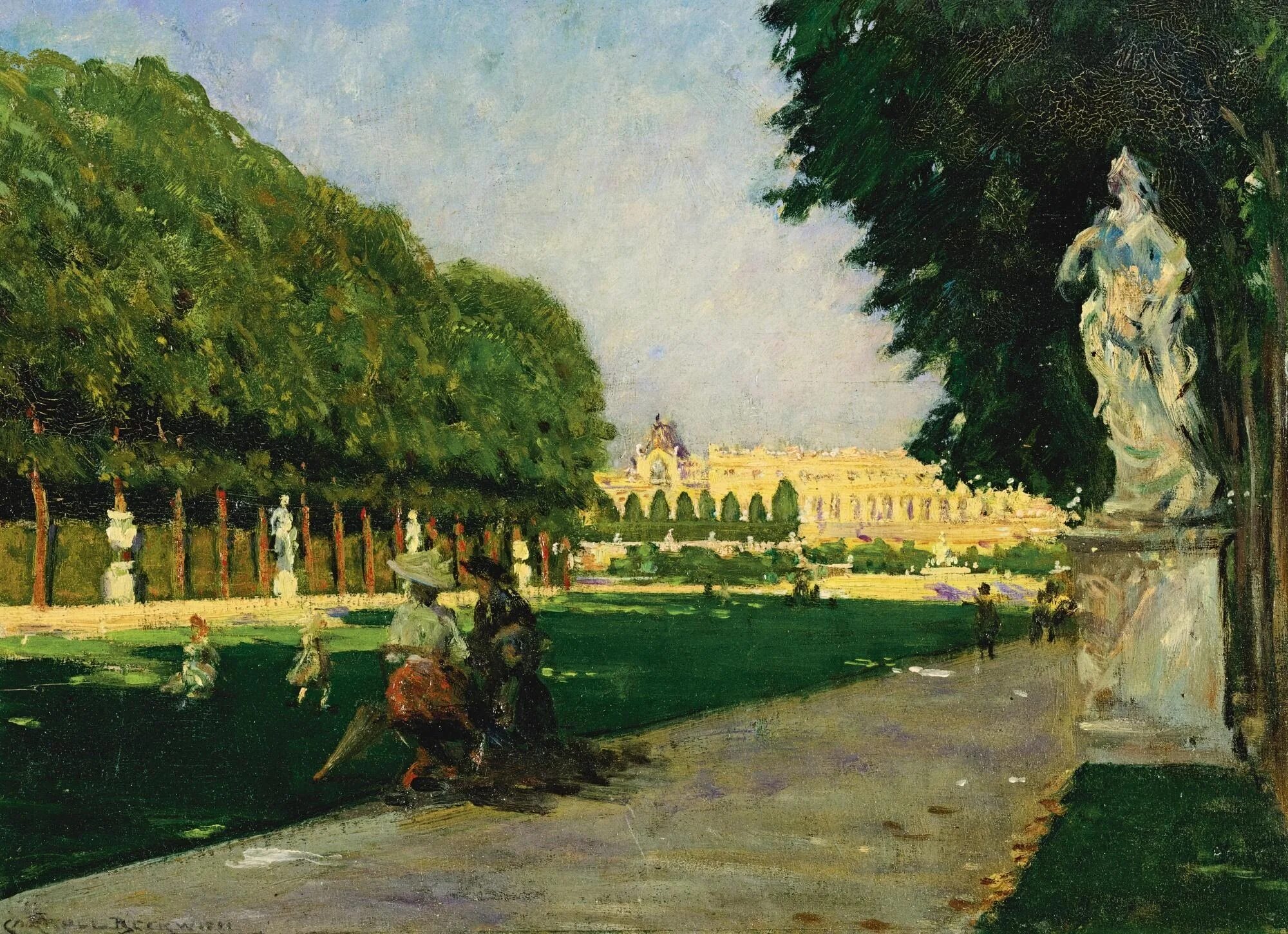 Картина версаль. James carroll beckwith. версаль в живописи. версаль акварелью.