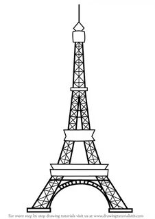 Рисунок Эйфелевой башни карандашом.