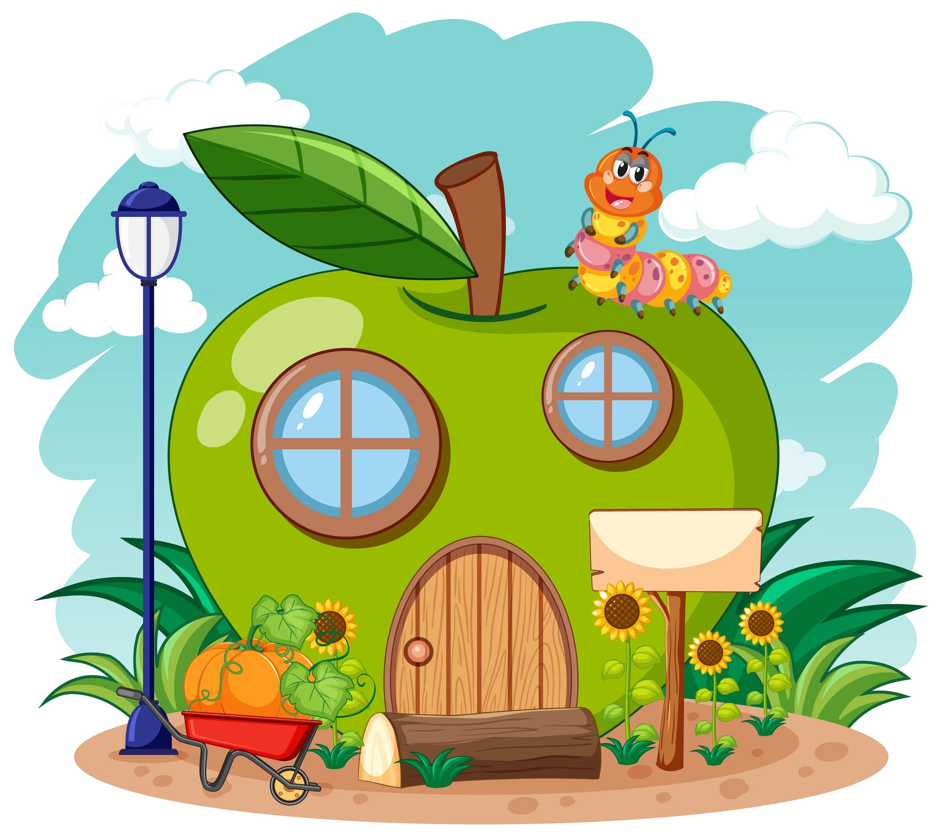 Фруктовый дом 3 3. Домик яблоко. Сказочные домики фрукты. Зеленые домики мультяшные. Дом мультяшный зеленый.