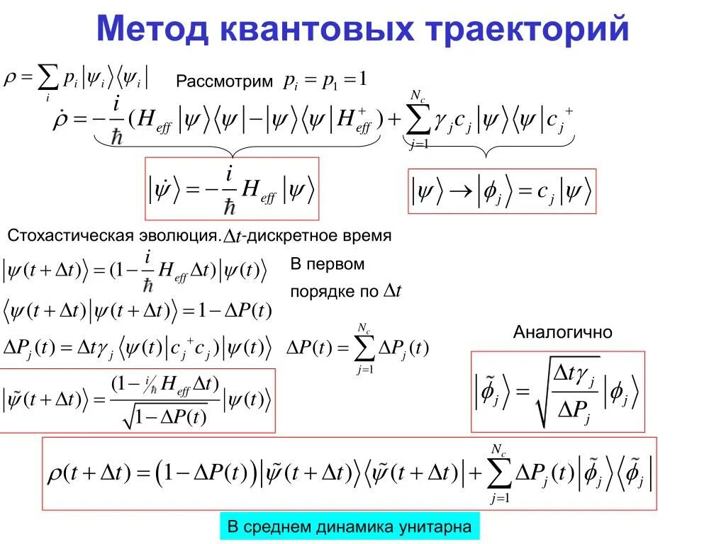 Квантовая методология. Квантовые траектории. Квантовая динамика.