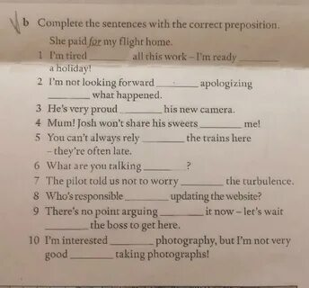 Complete the sentences with and but