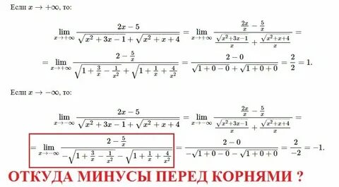 Перед корнем стоит минус