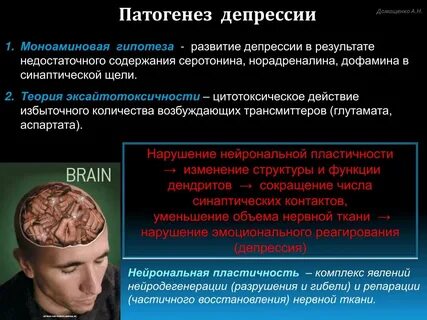 Химические пути связанные с депрессией в мозге