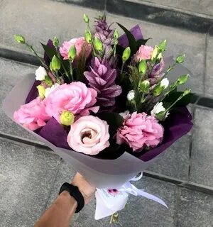 Букет из эустом и гвоздик