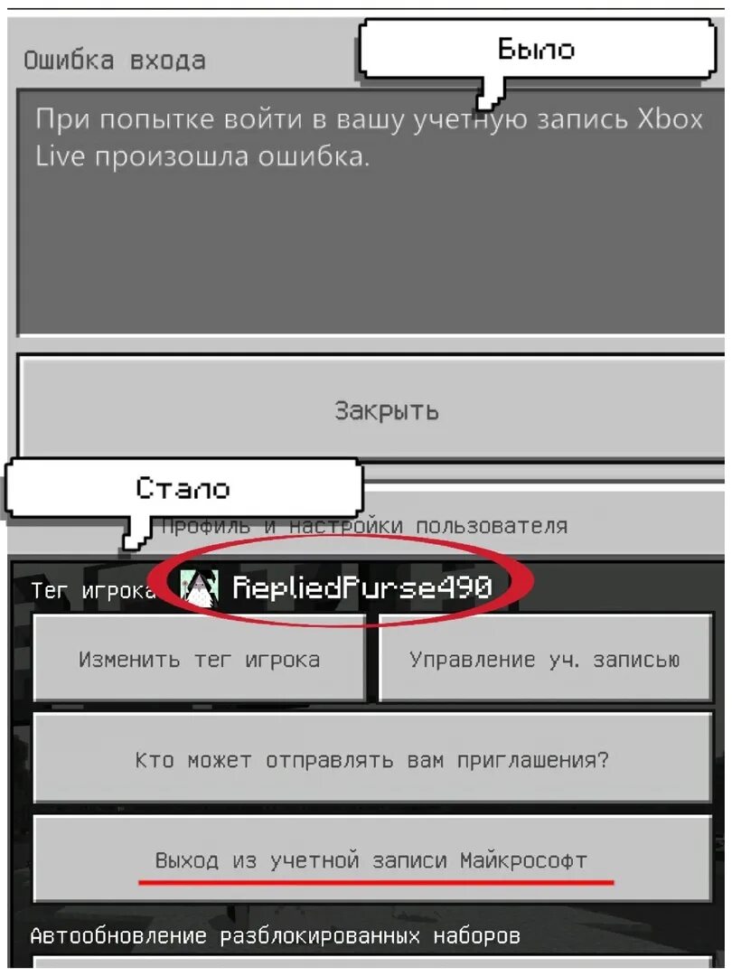 Ошибка при скачивании МАЙНКРАФТА на телефон. Что такое тег игрока