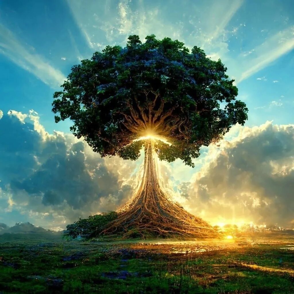 Жизнь и создадим уникальный. Древо жизни нейросеть. Сказочное дерево. Мощное дерево. Огромное дерево.