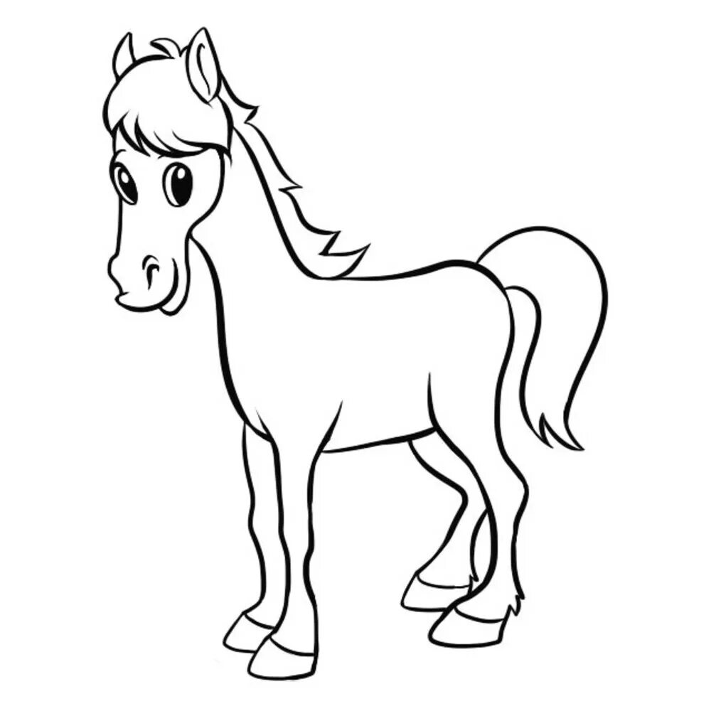 Раскраска. Лошадка. Лошадка рисунок. Рисунки лошадей для срисовки. Лошадь рисунок для детей.