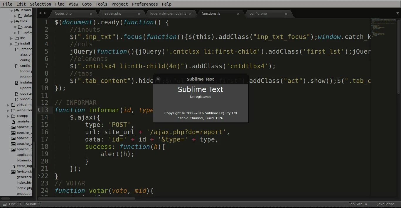 Скриншот из Sublime text 3. Джава скрипт саблайм. Sublime text Ubuntu. Sublime text java. Alert function