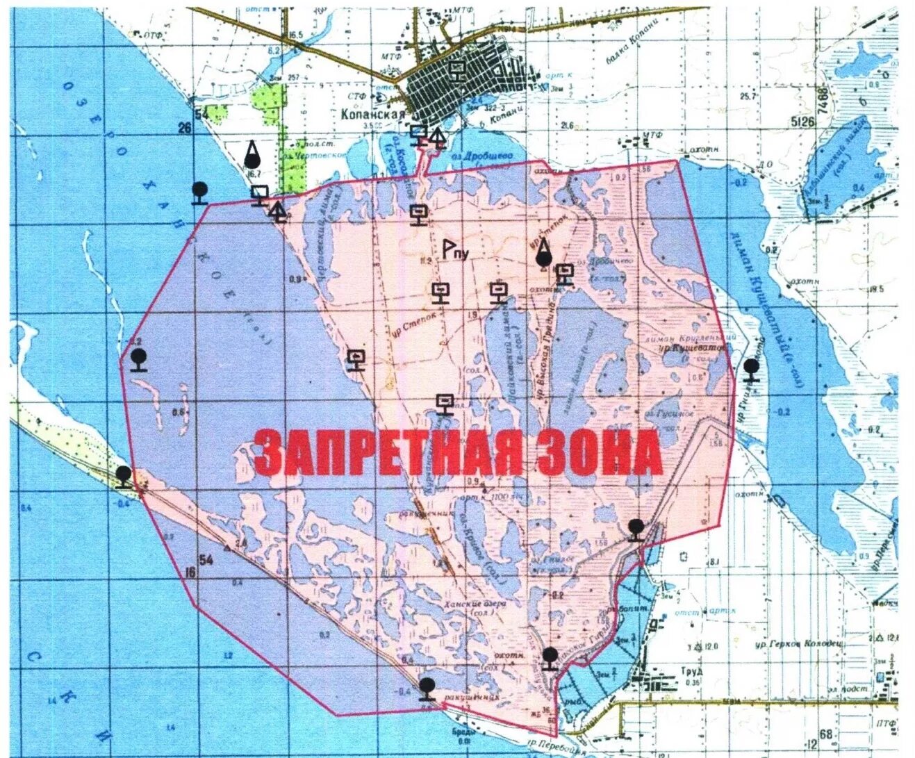 Карта плавней. Полигон Копанской. Копанской полигон военный. Свалка Копанской. Полигон Копанской на карте.